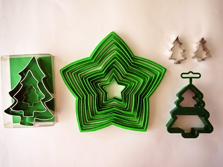 クリスマスツリー立体形のクッキー型
