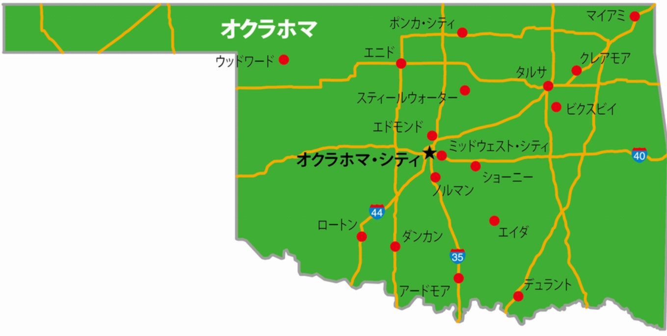 オクラホマの地図