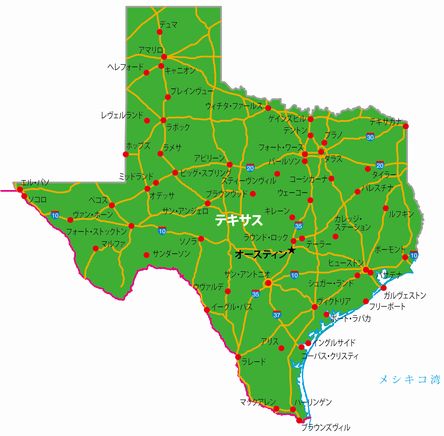 テキサスの地図